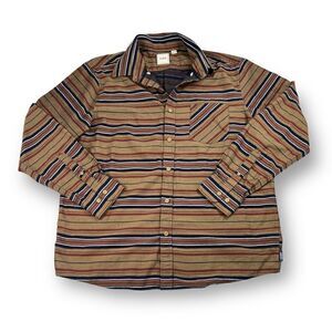 Rowm Striped Button Front Shirt Size Large